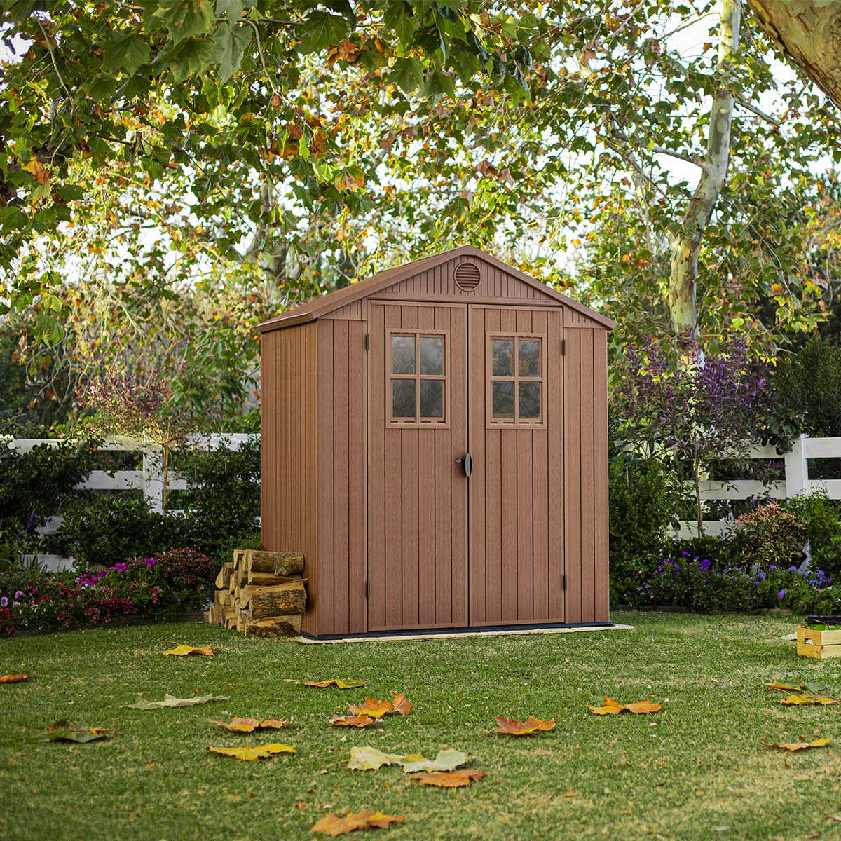 Keter casetta da giardino Darwin 6x4 in resina con pavimento e griglia di ventilazione