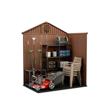 Keter casetta da giardino Darwin 6x4 in resina con pavimento e griglia di ventilazione