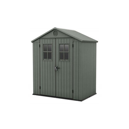 Keter casetta da giardino Darwin 6x4 in resina con pavimento e griglia di ventilazione