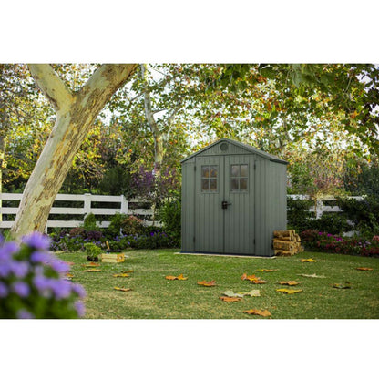 Keter casetta da giardino Darwin 6x4 in resina con pavimento e griglia di ventilazione