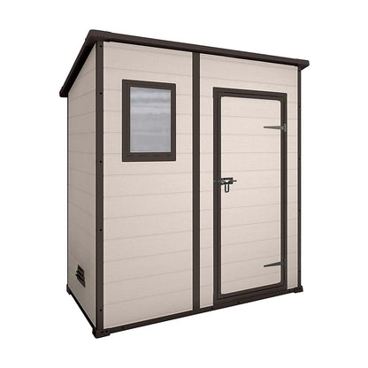 Keter casetta da giardino Manor Pent 6x4 in resina colore beige con finestra