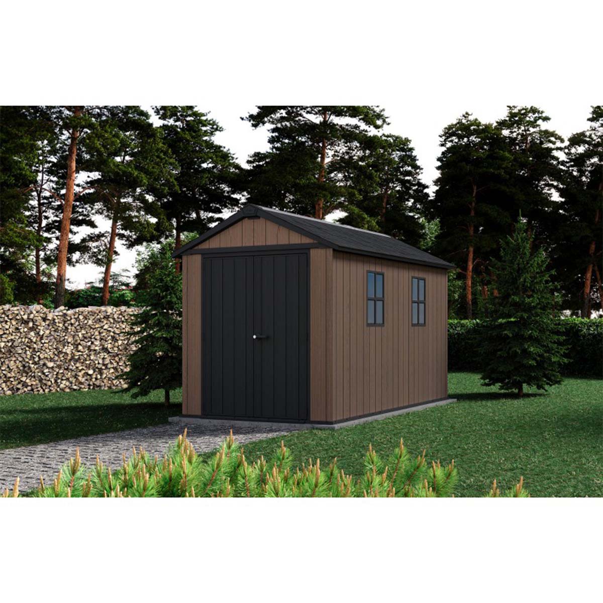 Keter casetta da giardino Newton Plus 1175/7511 in resina con finestre