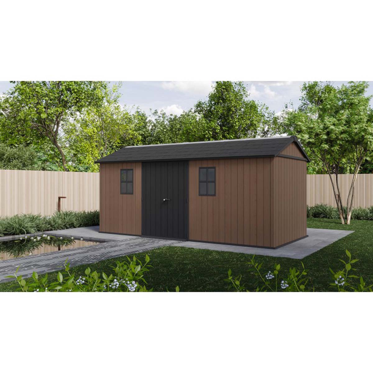 Keter casetta da giardino Newton Plus 7517/1775 in resina con finestre