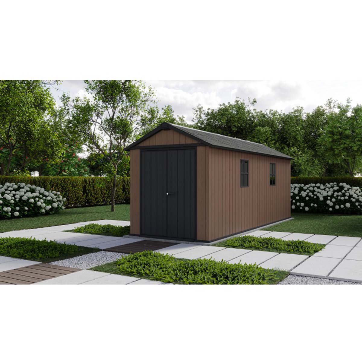 Keter casetta da giardino Newton Plus 7517/1775 in resina con finestre