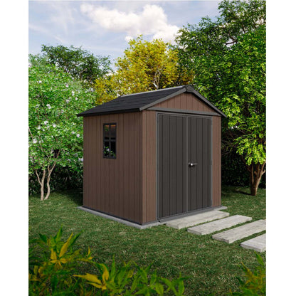 Keter casetta da giardino Newton Plus 757/775 in resina con finestre