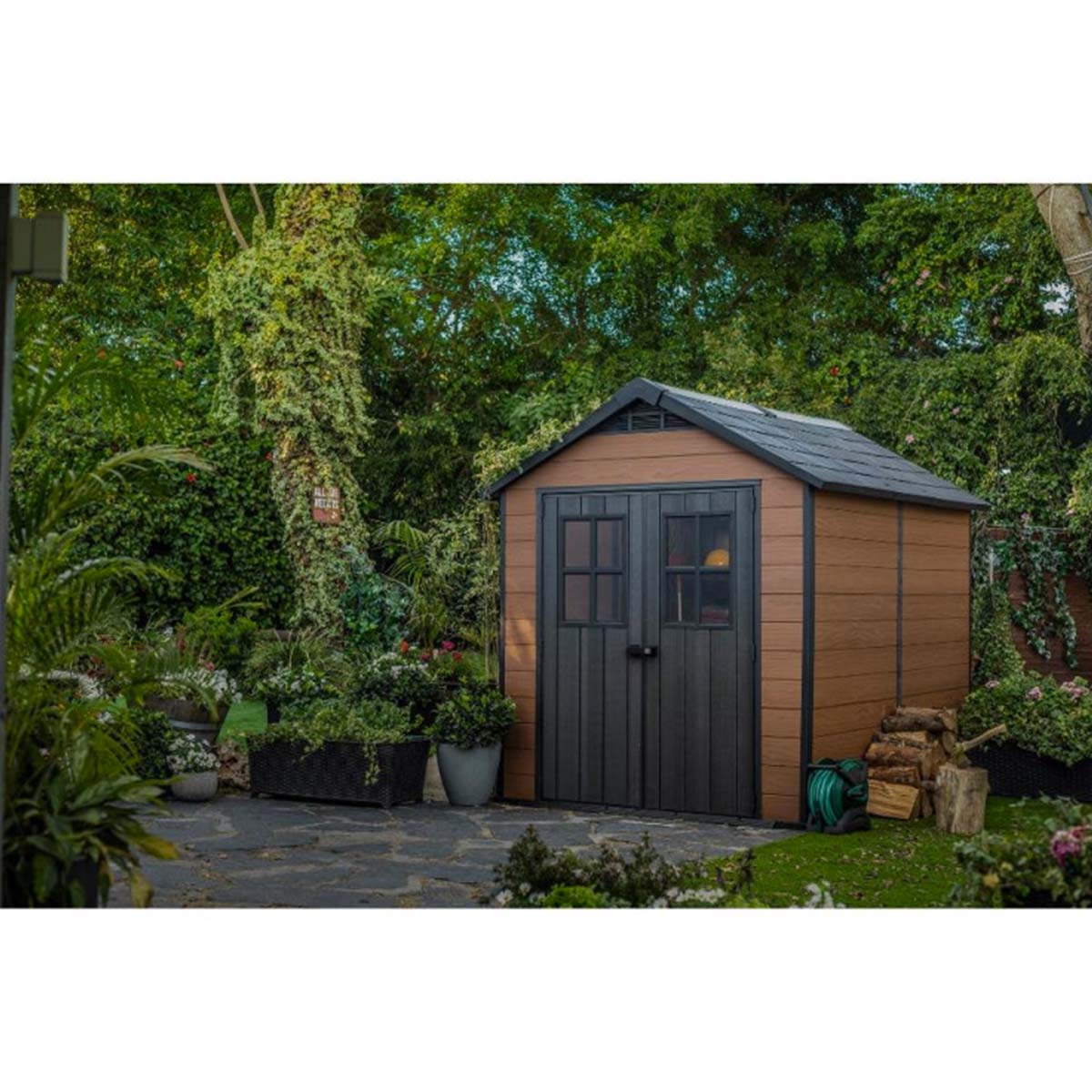 Keter casetta da giardino in resina nero e marrone Newton Woodshield 759