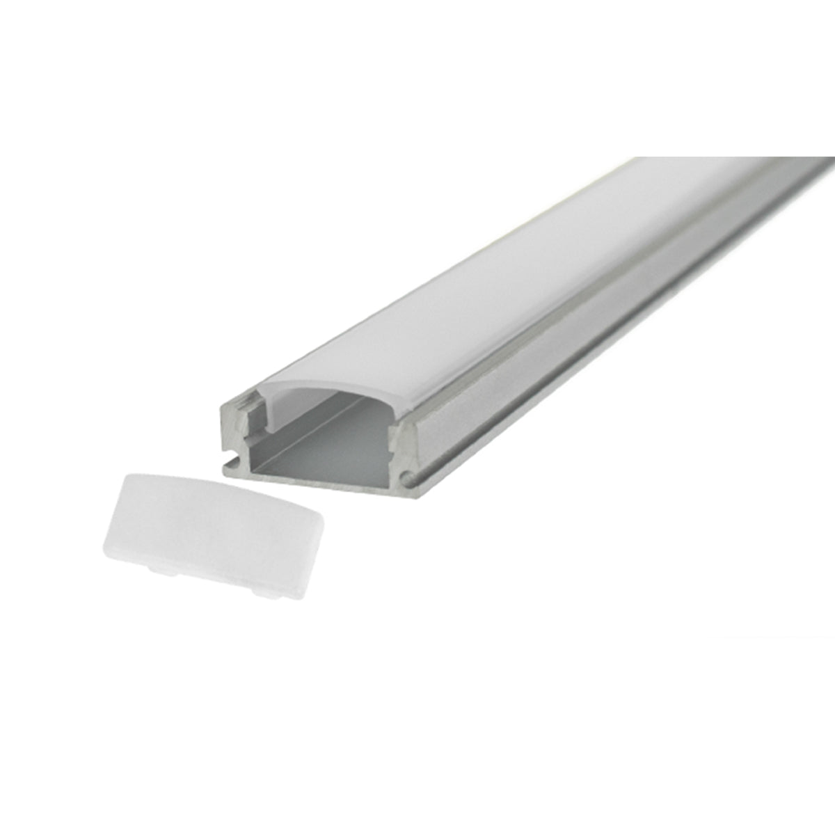 Kit profilo in alluminio ad incasso per strip LED 2 metri con accessori