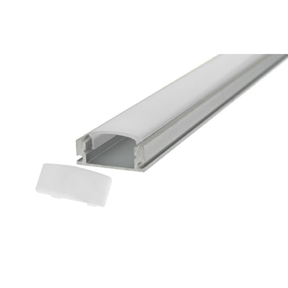 Kit profilo in alluminio ad incasso per strip LED 2 metri con accessori