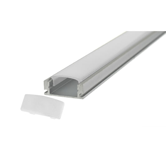 Kit profilo in alluminio ad incasso per strip LED 2 metri con accessori
