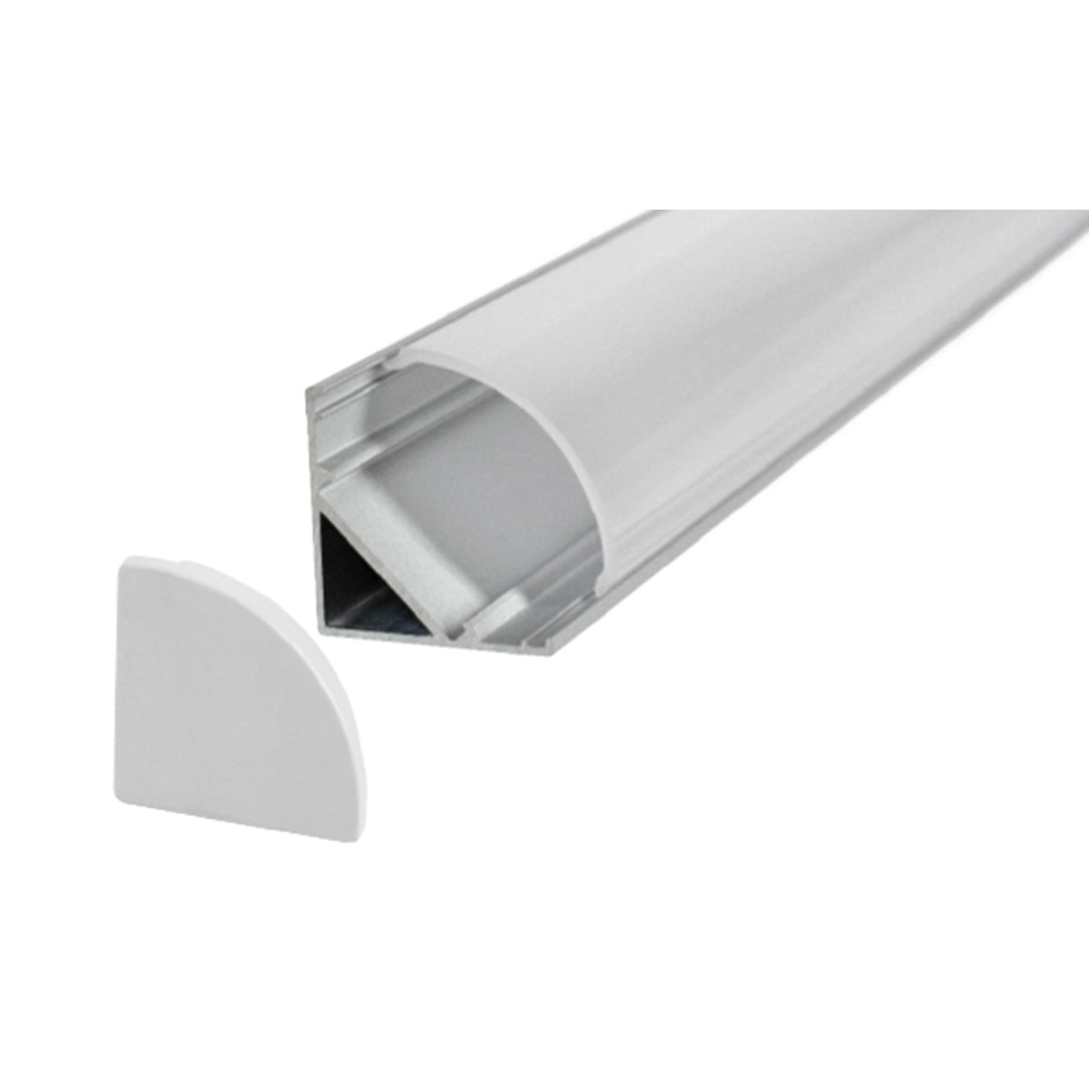 Kit profilo in alluminio angolare per strip LED 2 metri con accessori