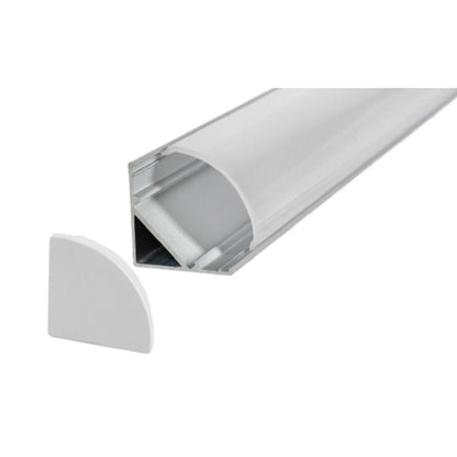 Kit profilo in alluminio angolare per strip LED 2 metri con accessori