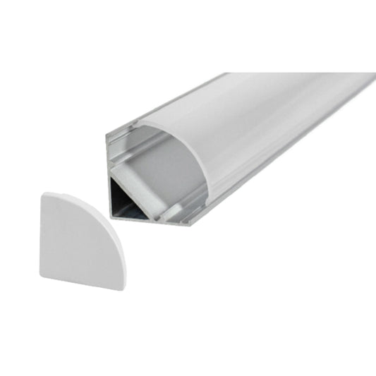 Kit profilo in alluminio angolare per strip LED 2 metri con accessori