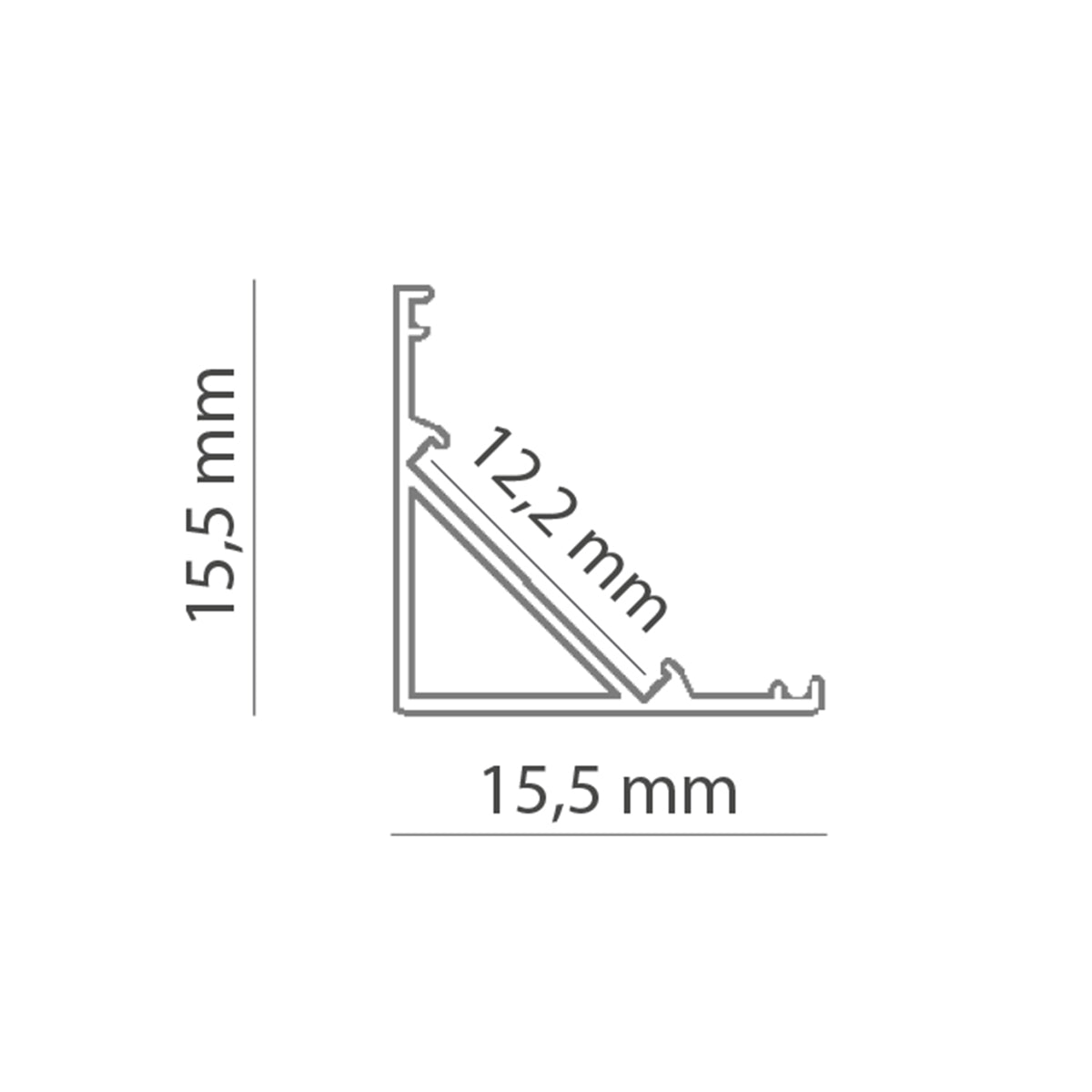 Kit profilo in alluminio angolare per strip LED 2 metri con accessori