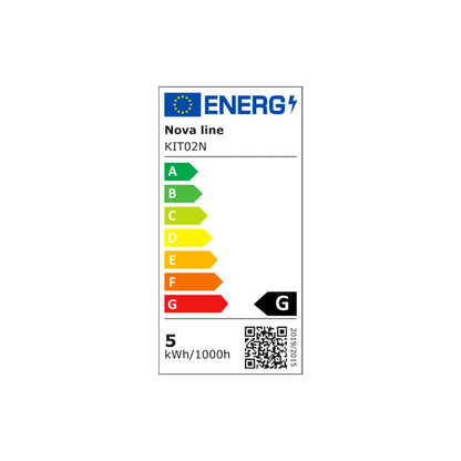 Kit striscia LED 2 metri 4000K luce naturale IP20 con alimentatore