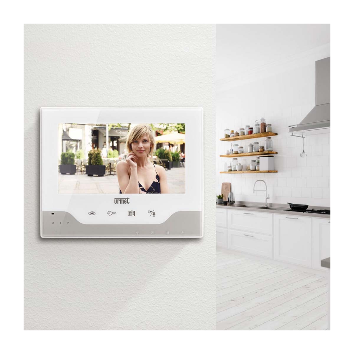 Kit videocitofono monofamiliare Urmet 1735-501 2 fili display da 7 pollici