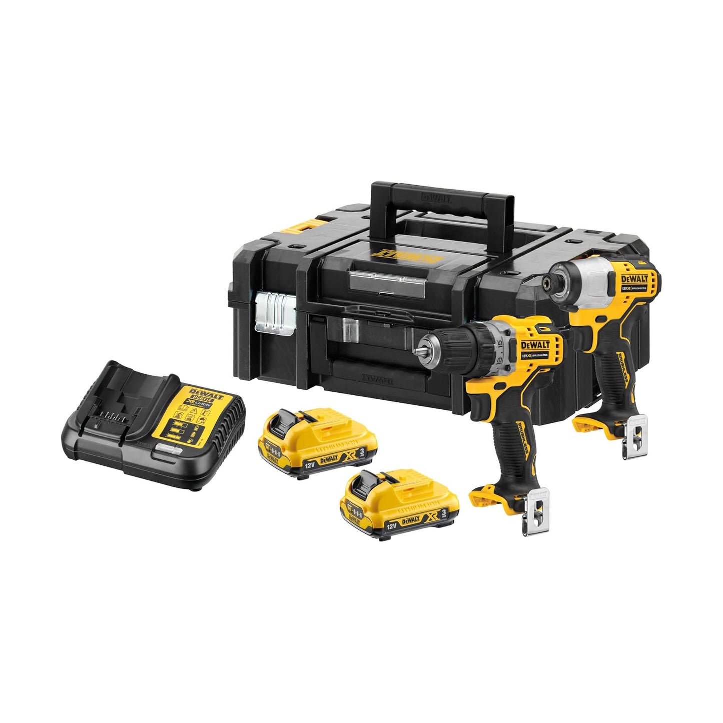 Kit DeWalt trapano avvitatore con avvitatore a impulsi brushless 12 V 3 Ah