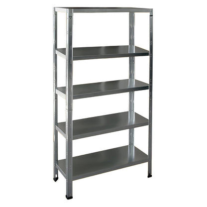 Kit scaffale in acciaio zincato 5 ripiani 100x185x40 cm