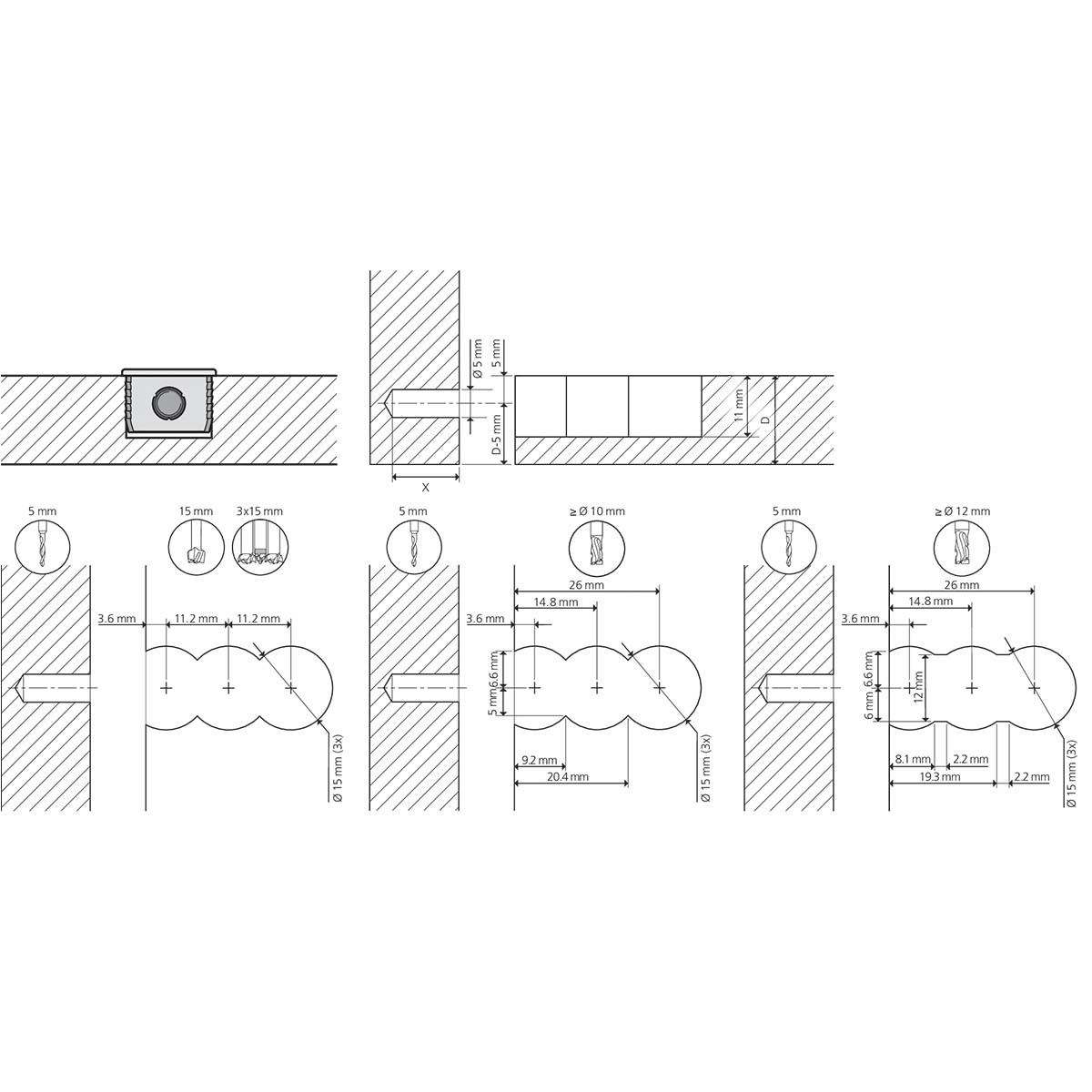 LAMELLO giunzioni Cabineo 8 M6 500pz