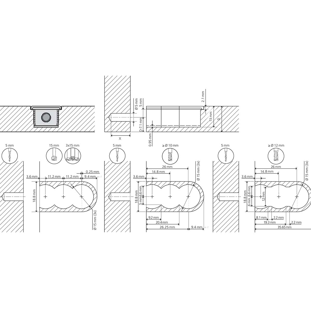 LAMELLO copriforo per giunzioni Cabineo 100pz