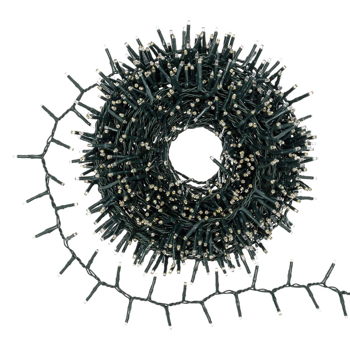 Catena luci di Natale minicluster 24 m 1000 led bianco caldo Lotti 59429