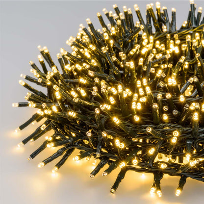 Catena luci di Natale minicluster 24 m 1000 led bianco caldo Lotti 59429