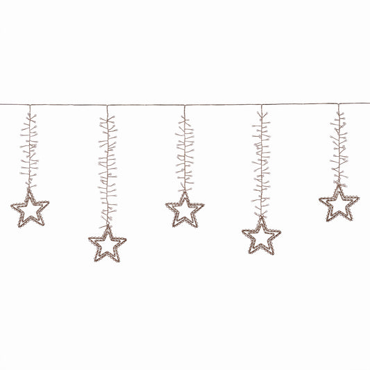 Tenda luminosa di Natale con stelle 320 cm da esterno bianco caldo 950 microLED