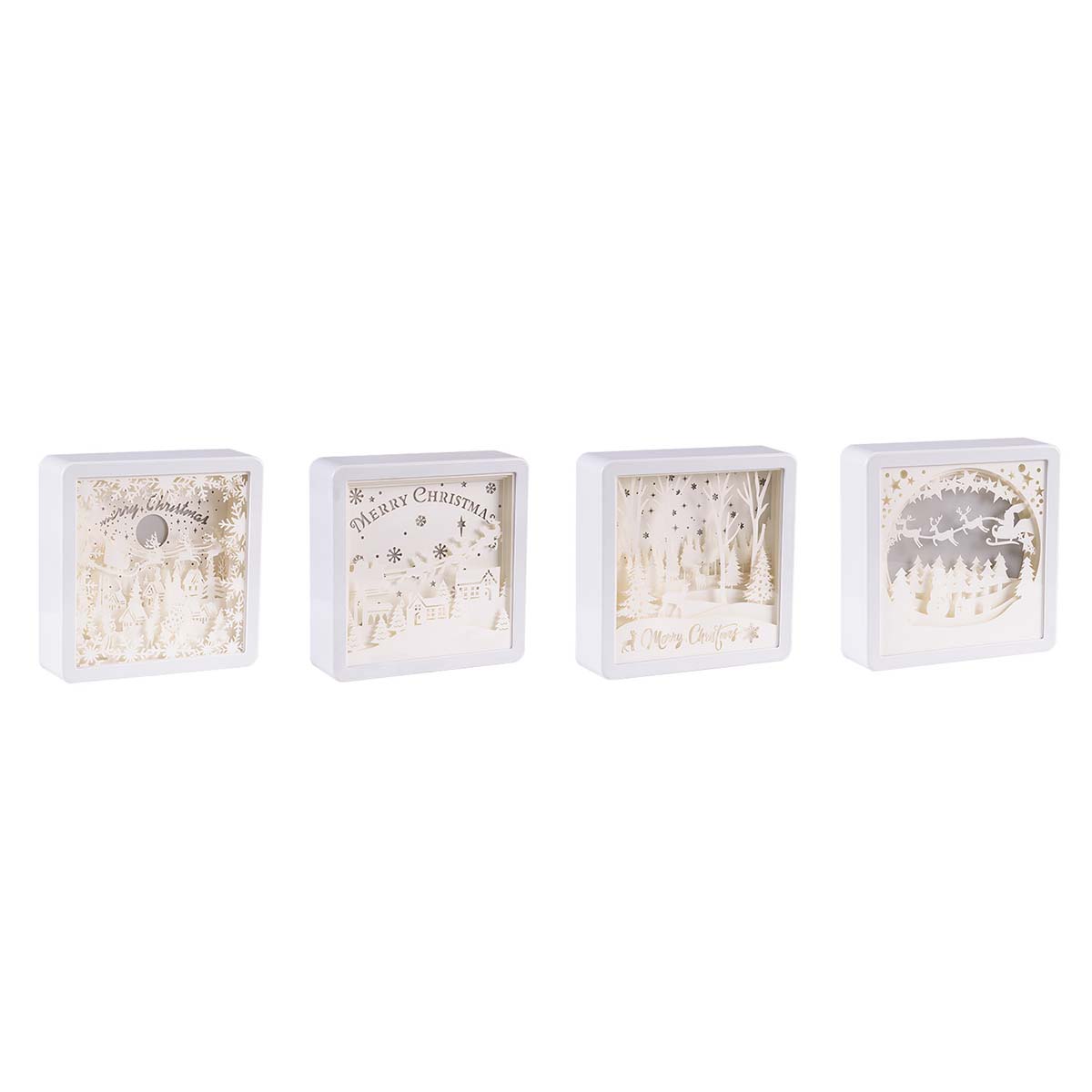 Papercut natalizio a LED 16x16 cm