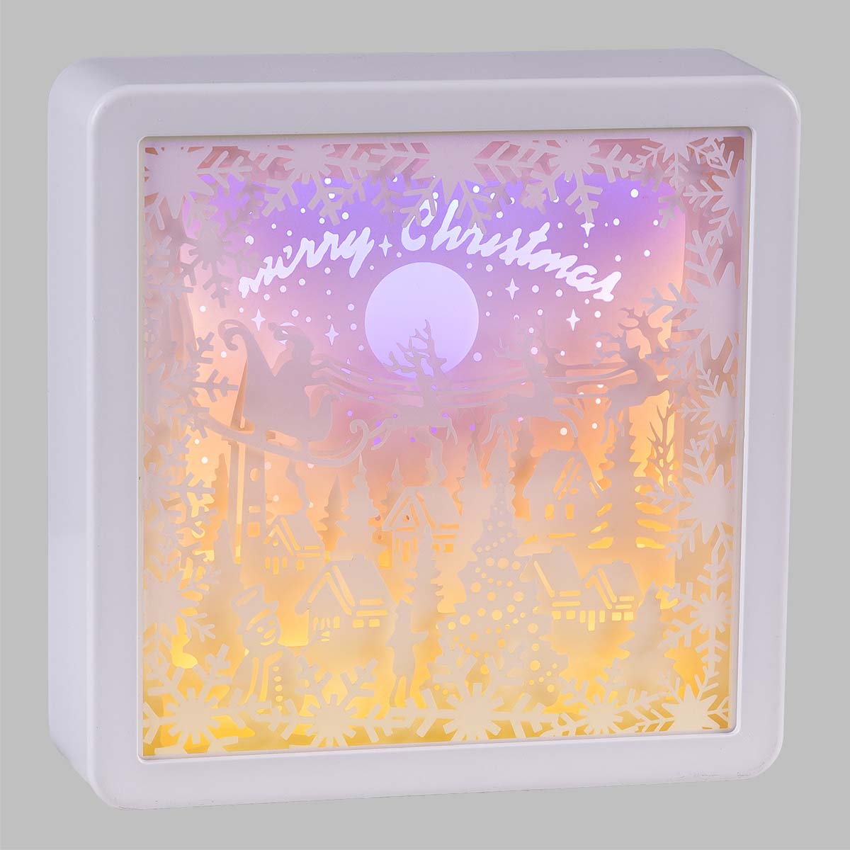 Papercut natalizio a LED 16x16 cm