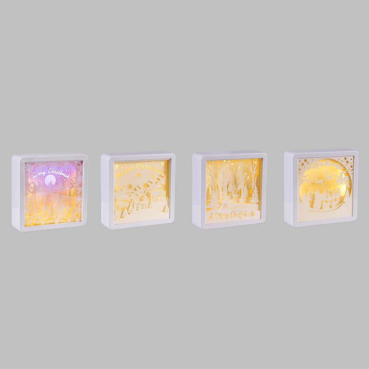 Papercut natalizio a LED 16x16 cm