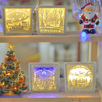 Papercut natalizio a LED 16x16 cm