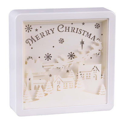 Papercut natalizio a LED 16x16 cm