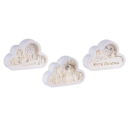 Papercut natalizio LED nuvola 20 cm