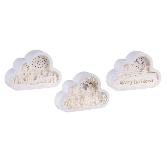 Papercut natalizio LED nuvola 20 cm