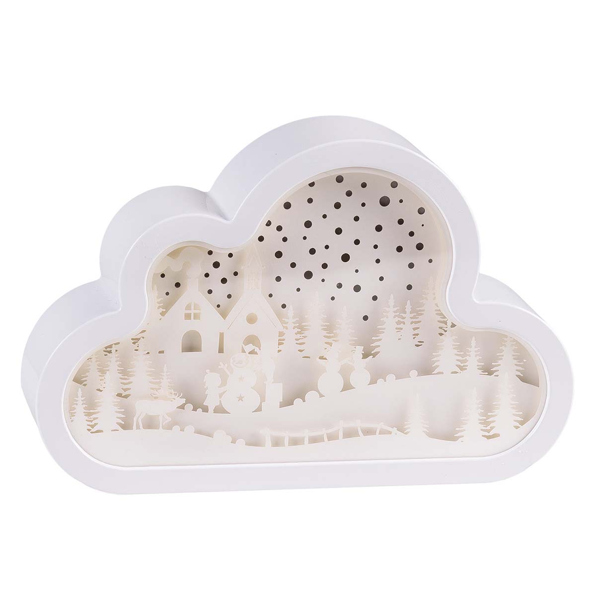 Papercut natalizio LED nuvola 20 cm