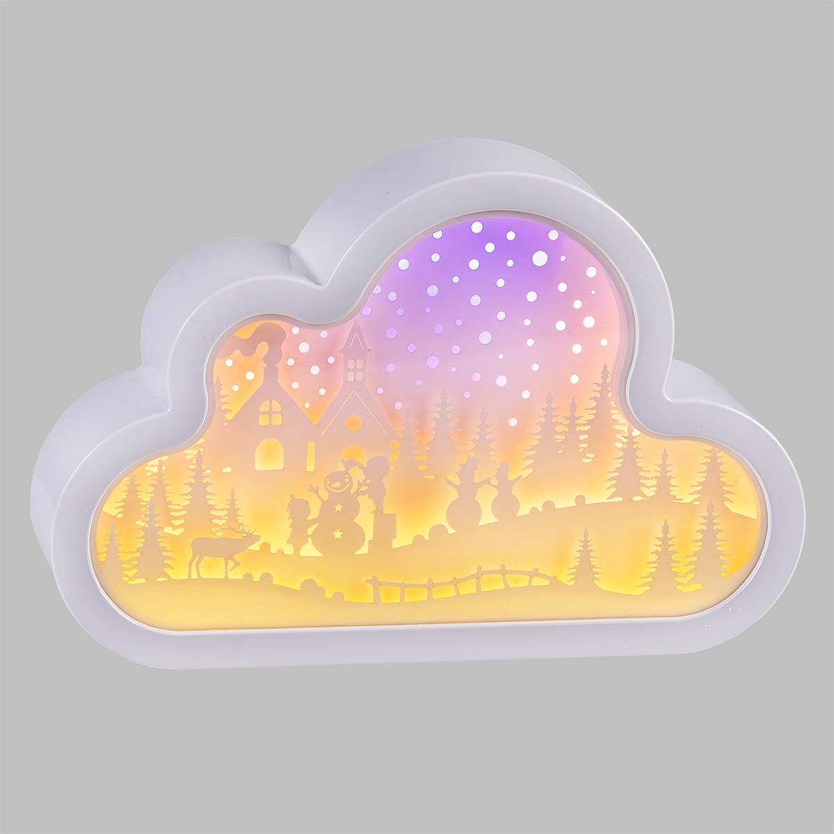 Papercut natalizio LED nuvola 20 cm