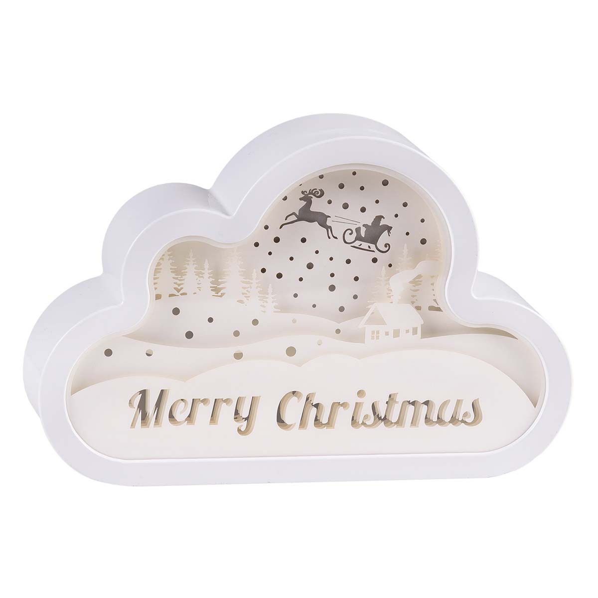 Papercut natalizio LED nuvola 20 cm