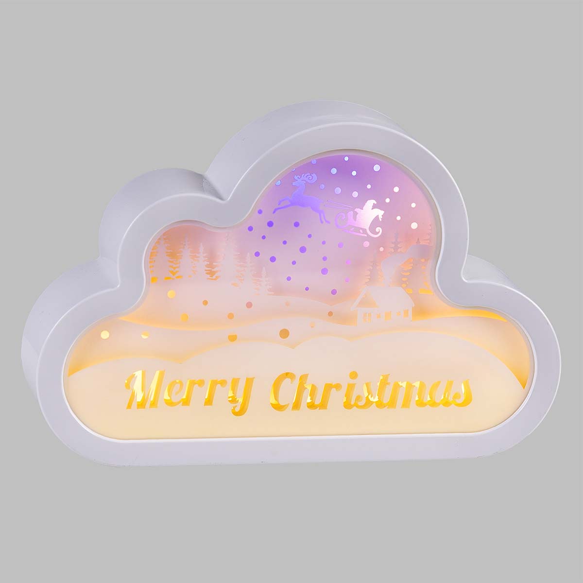 Papercut natalizio LED nuvola 20 cm