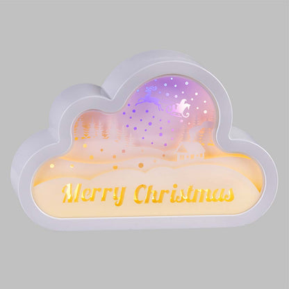 Papercut natalizio LED nuvola 20 cm