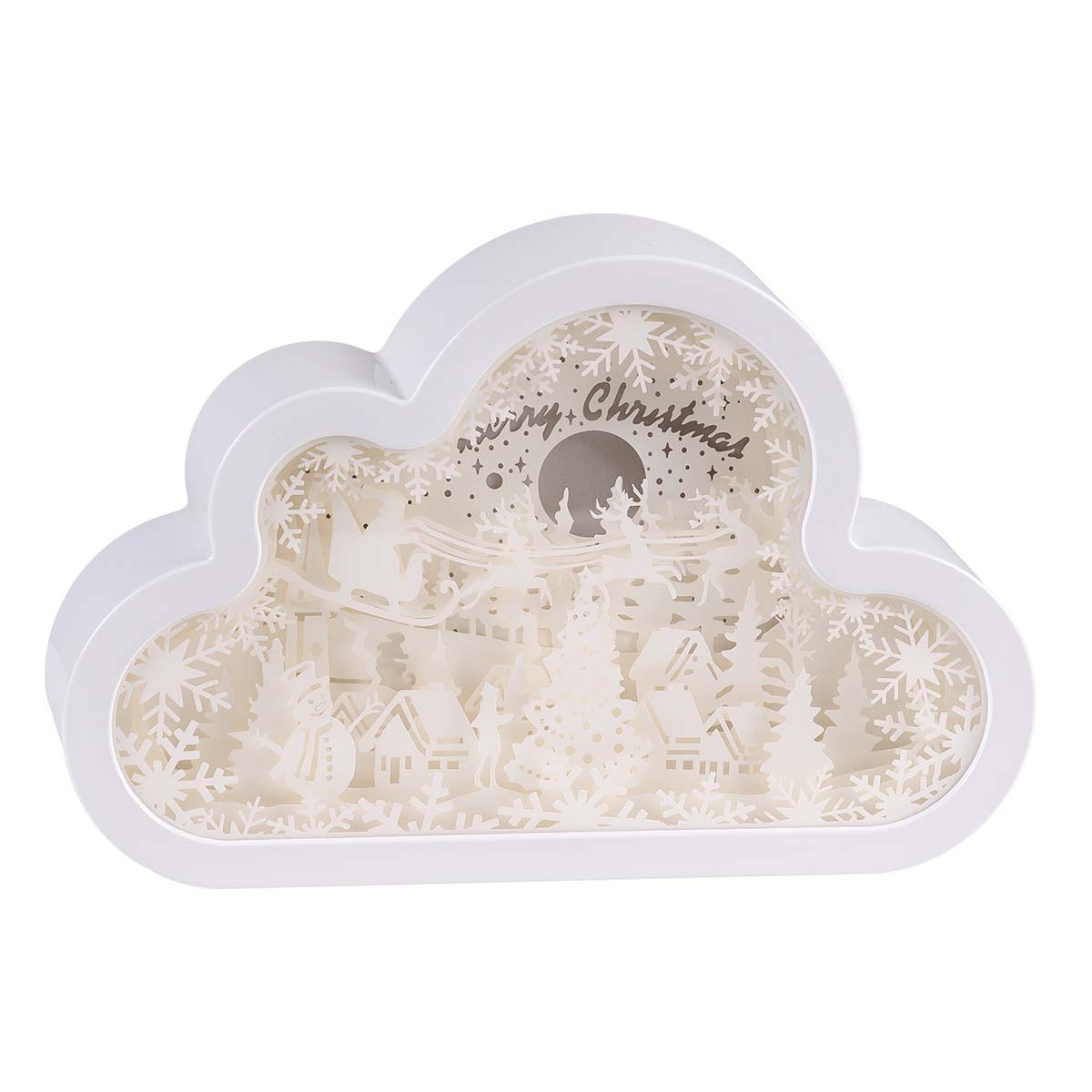 Papercut natalizio LED nuvola 20 cm