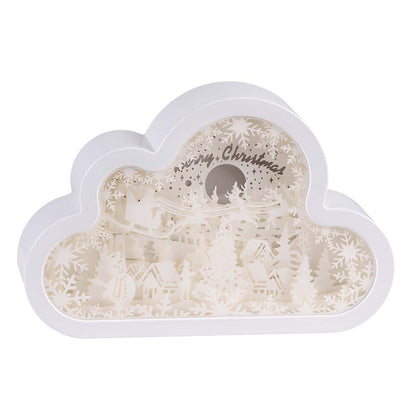 Papercut natalizio LED nuvola 20 cm
