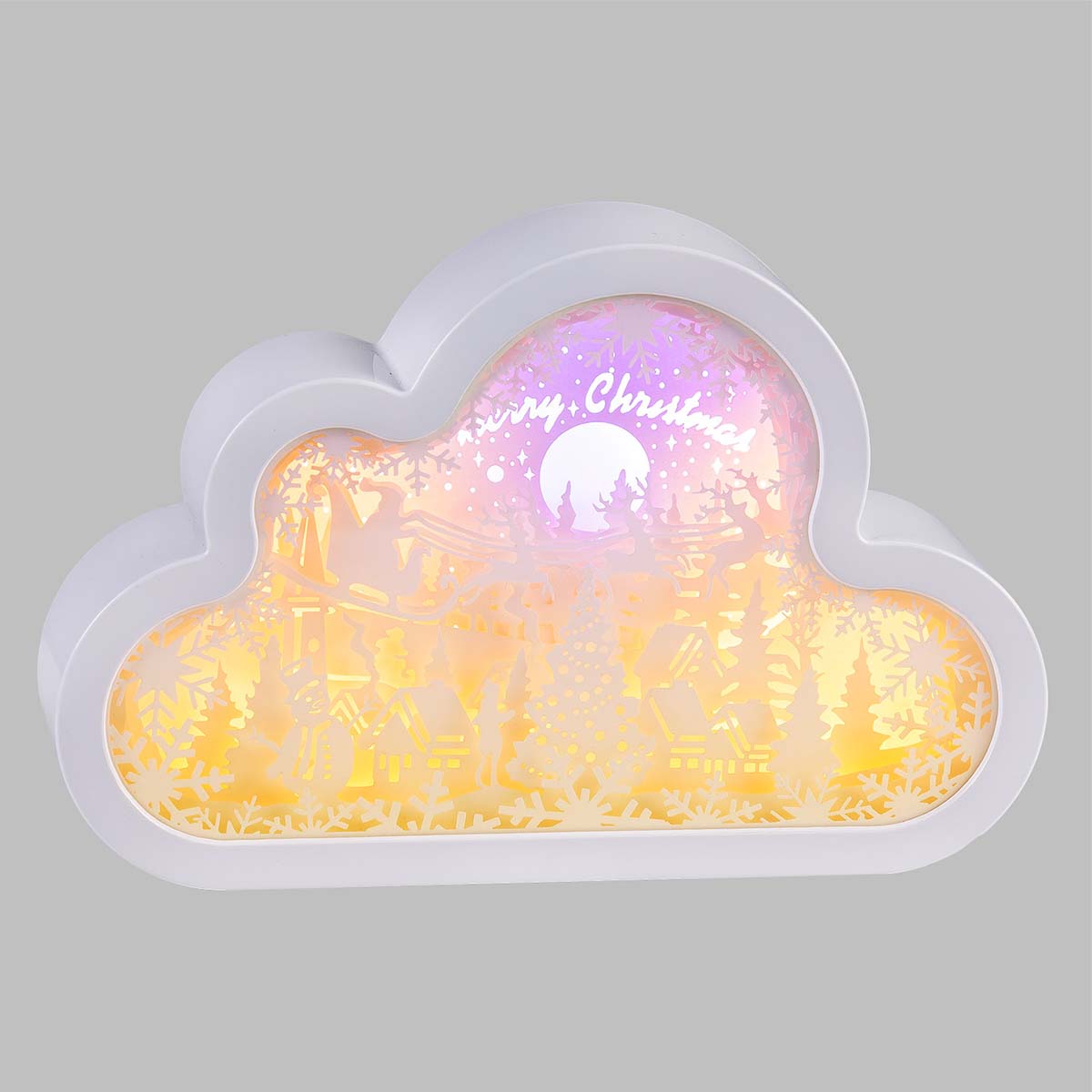 Papercut natalizio LED nuvola 20 cm