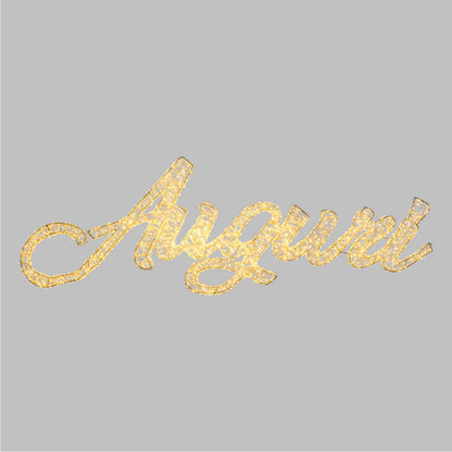 Scritta luminosa AUGURI da esterno 3D 150x49 cm