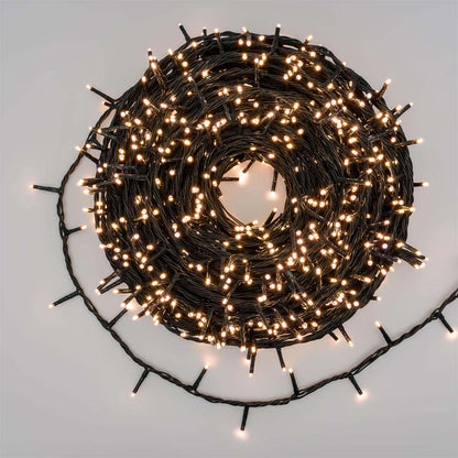 Catena luci di Natale 50 metri 1000 mini LED bianco caldo Lotti