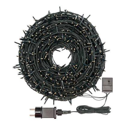 Catena luci di Natale 50 metri 1000 mini LED bianco caldo Lotti
