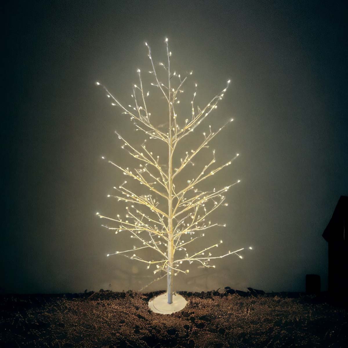 Albero natalizio luminoso 90 cm ramo tiglio bianco 240 MicroLED