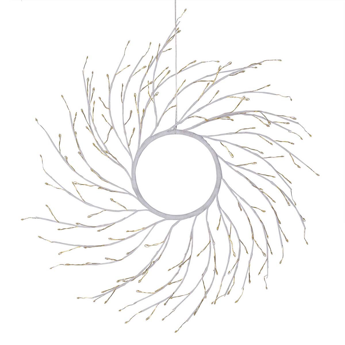 Corona natalizia in tiglio bianco 45 cm 160 MicroLED