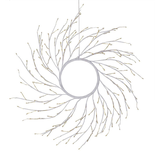 Corona natalizia in tiglio bianco 45 cm 160 MicroLED