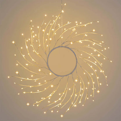 Corona natalizia in tiglio bianco 45 cm 160 MicroLED