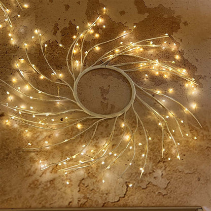 Corona natalizia in tiglio bianco 45 cm 160 MicroLED