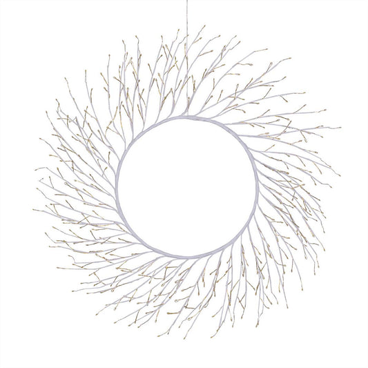 Corona natalizia in tiglio bianco 75 cm 350 MicroLED